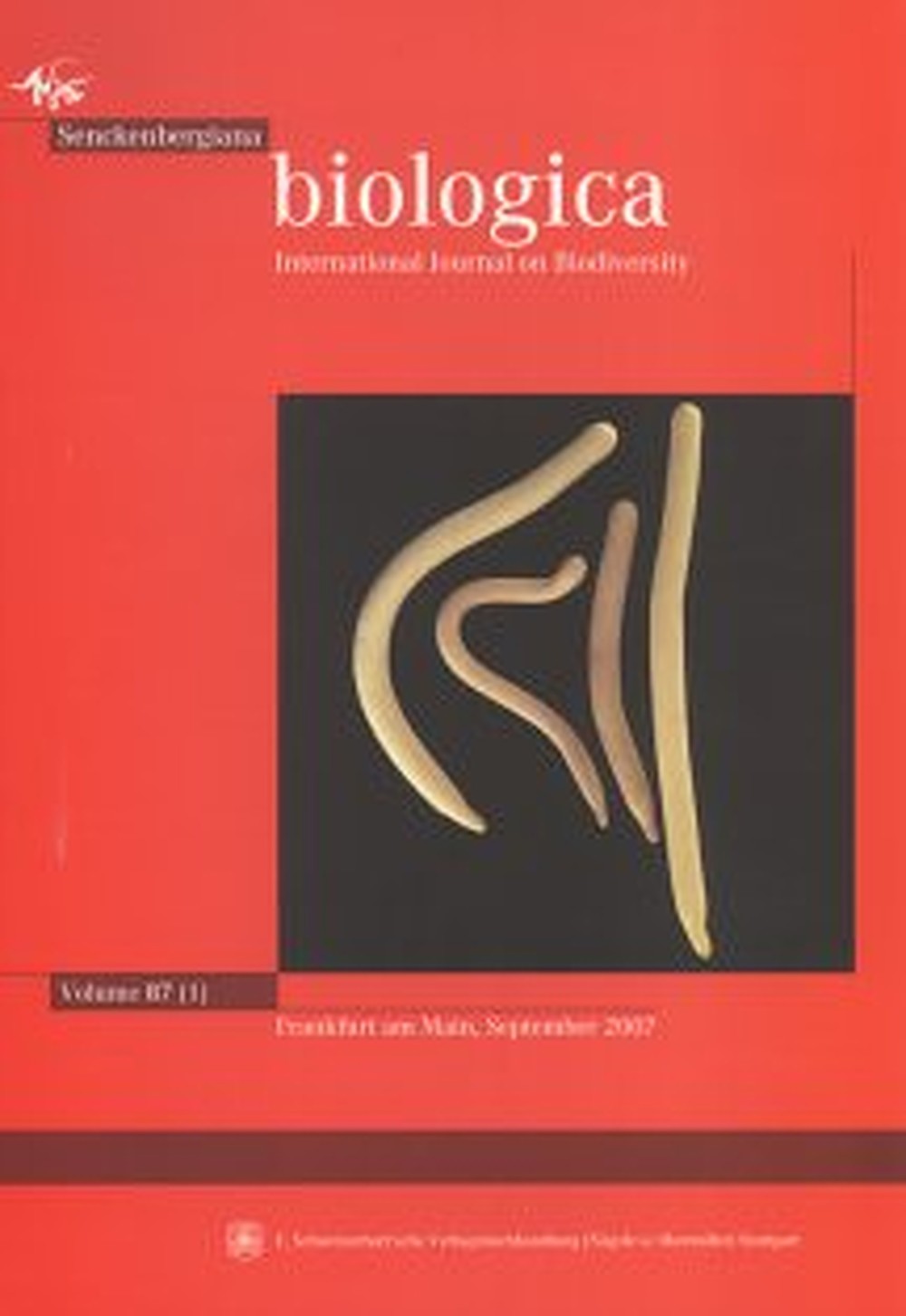 Cover image of:  - Senckenbergiana biologica Band 87 Heft 1 