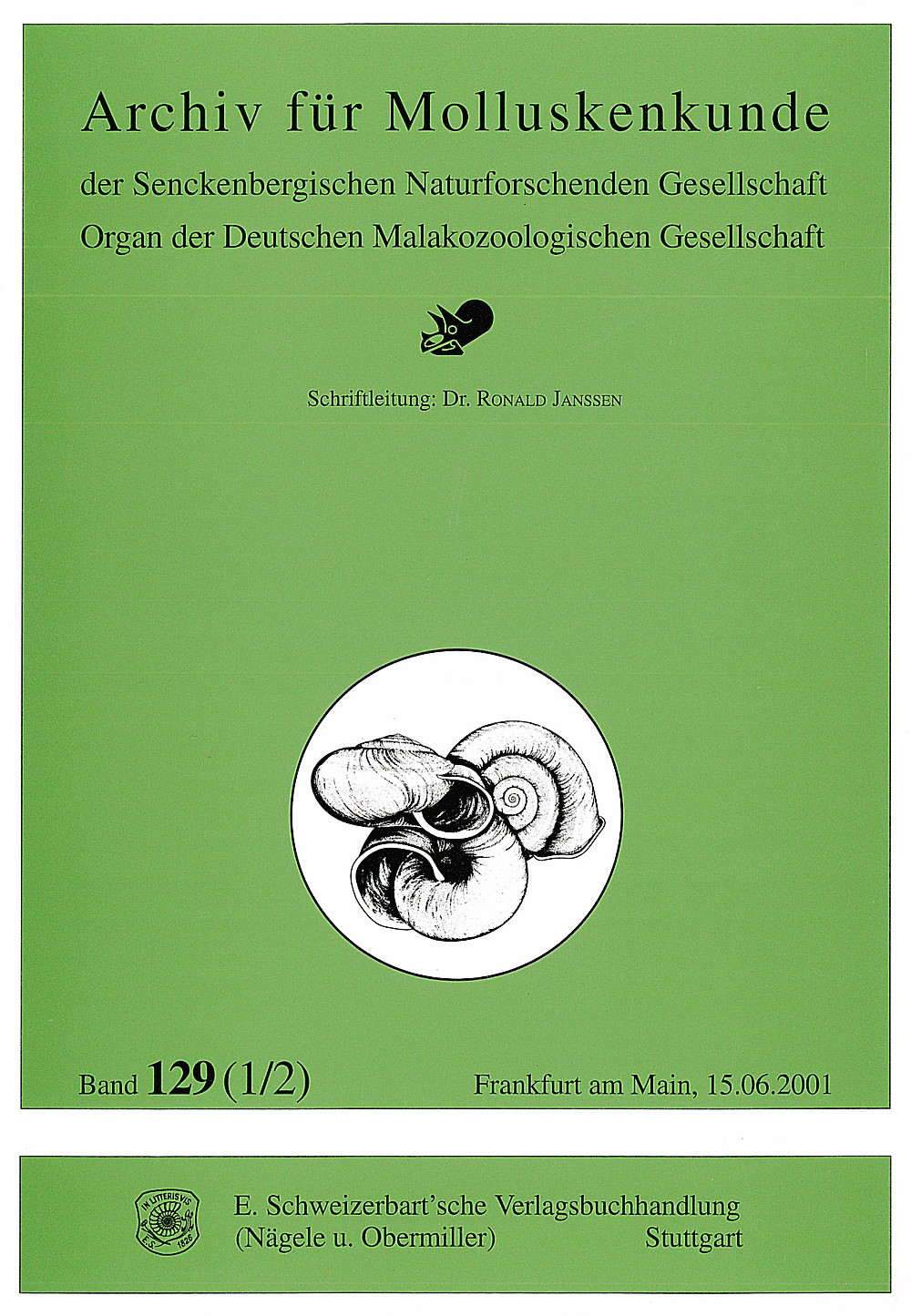 Image de couverture de: Archiv für Molluskenkunde Band 129 Heft 1-2