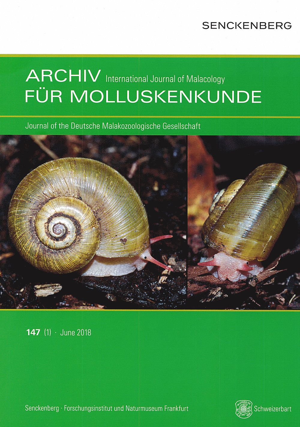 Cover image of: Archiv für Molluskenkunde International Journal of Malacology Band 147 Heft 1