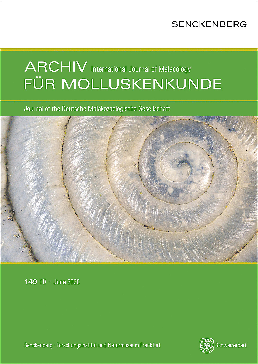 Cover image of: Archiv für Molluskenkunde International Journal of Malacology Band 149 Heft 1