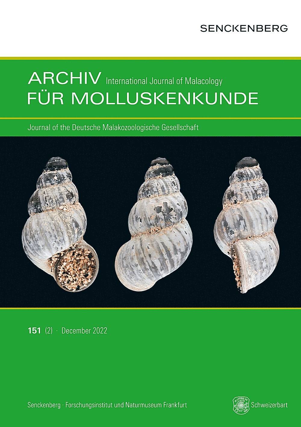 Umschlagbild des Buches: Archiv für Molluskenkunde International Journal of Malacology Band 151 Heft 2