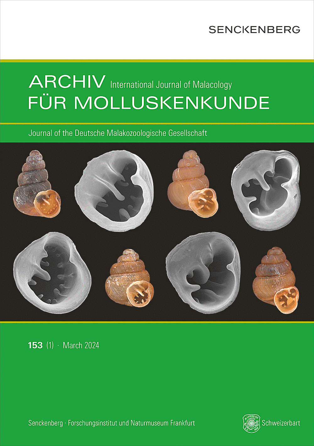 Cover image of: Archiv für Molluskenkunde International Journal of Malacology Band 153 Heft 1