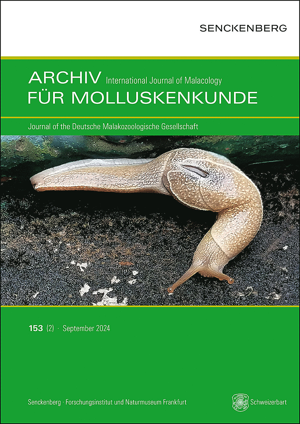 Cover image of: Archiv für Molluskenkunde International Journal of Malacology Band 153 Heft 2