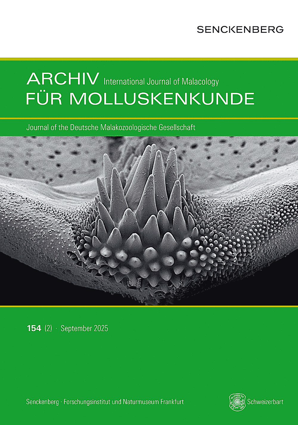 Umschlagbild des Buches: Archiv für Molluskenkunde International Journal of Malacology Band 154 Heft 2