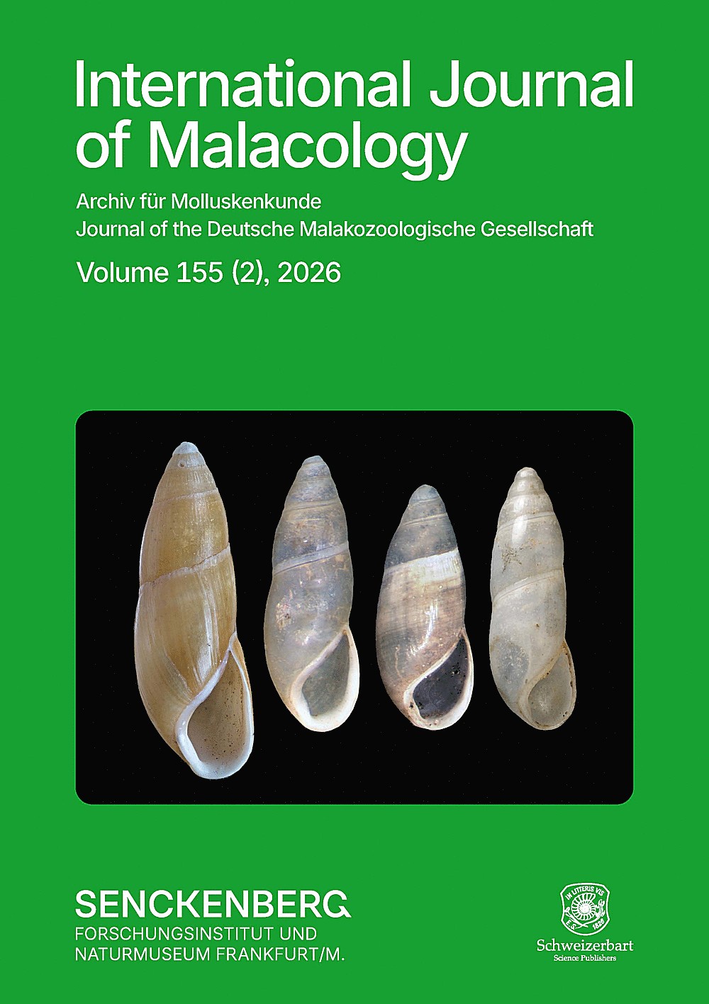 Cover image of: Archiv für Molluskenkunde International Journal of Malacology Band 155 Heft 2
