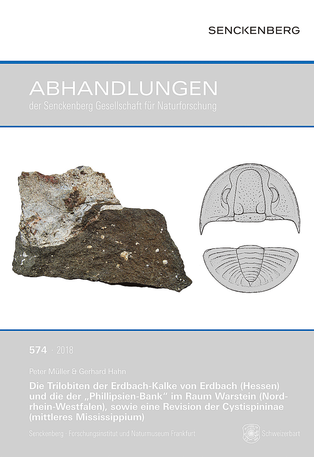 Umschlagbild des Buches: Peter Müller; Gerhard Hahn - Die Trilobiten der Erdbach-Kalke von Erdbach (Hessen) und die der 