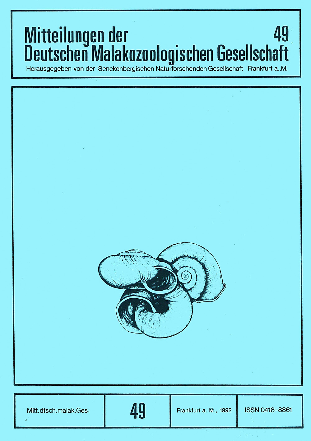 Cover image of:  - Mitteilungen der Deutschen Malakozoologischen Gesellschaft Heft 49 