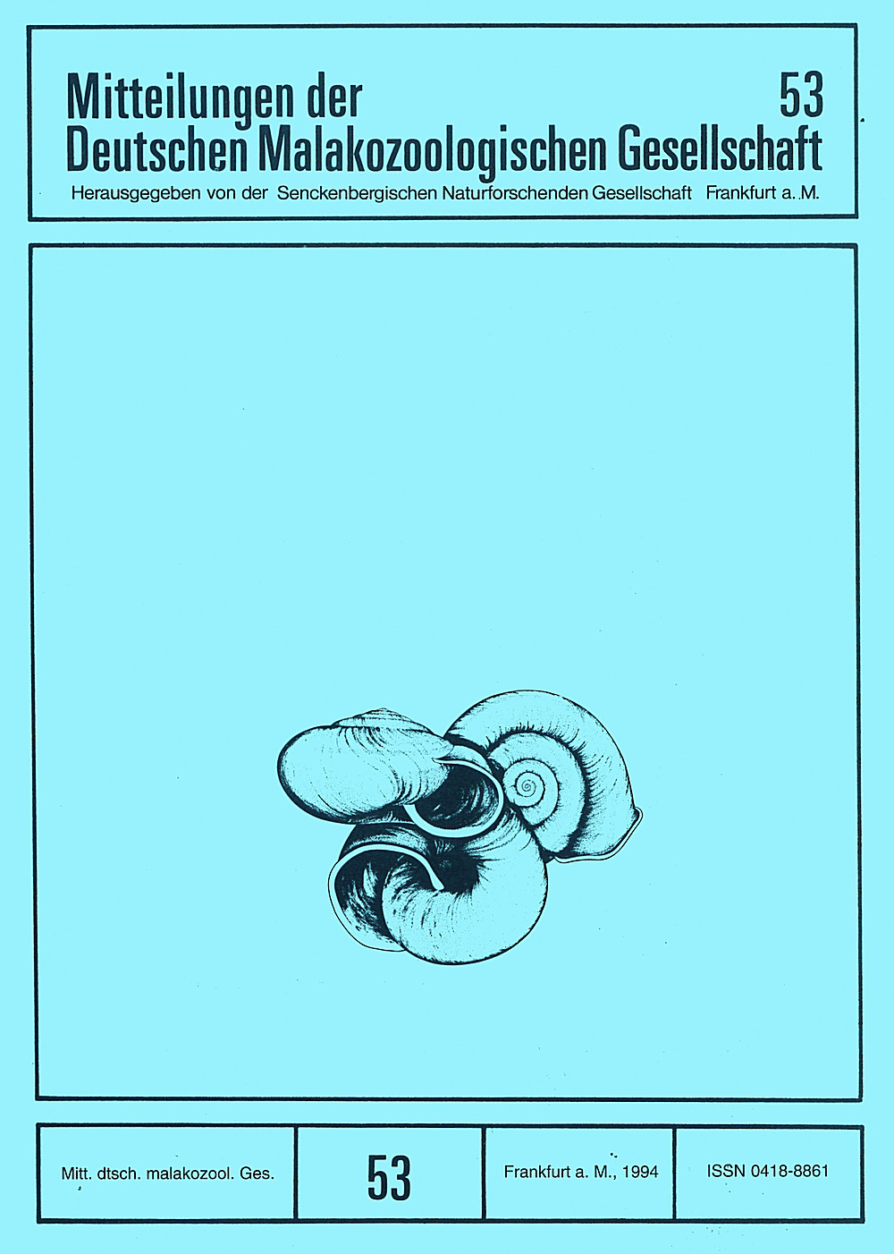 Cover image of:  - Mitteilungen der Deutschen Malakozoologischen Gesellschaft Heft 53 