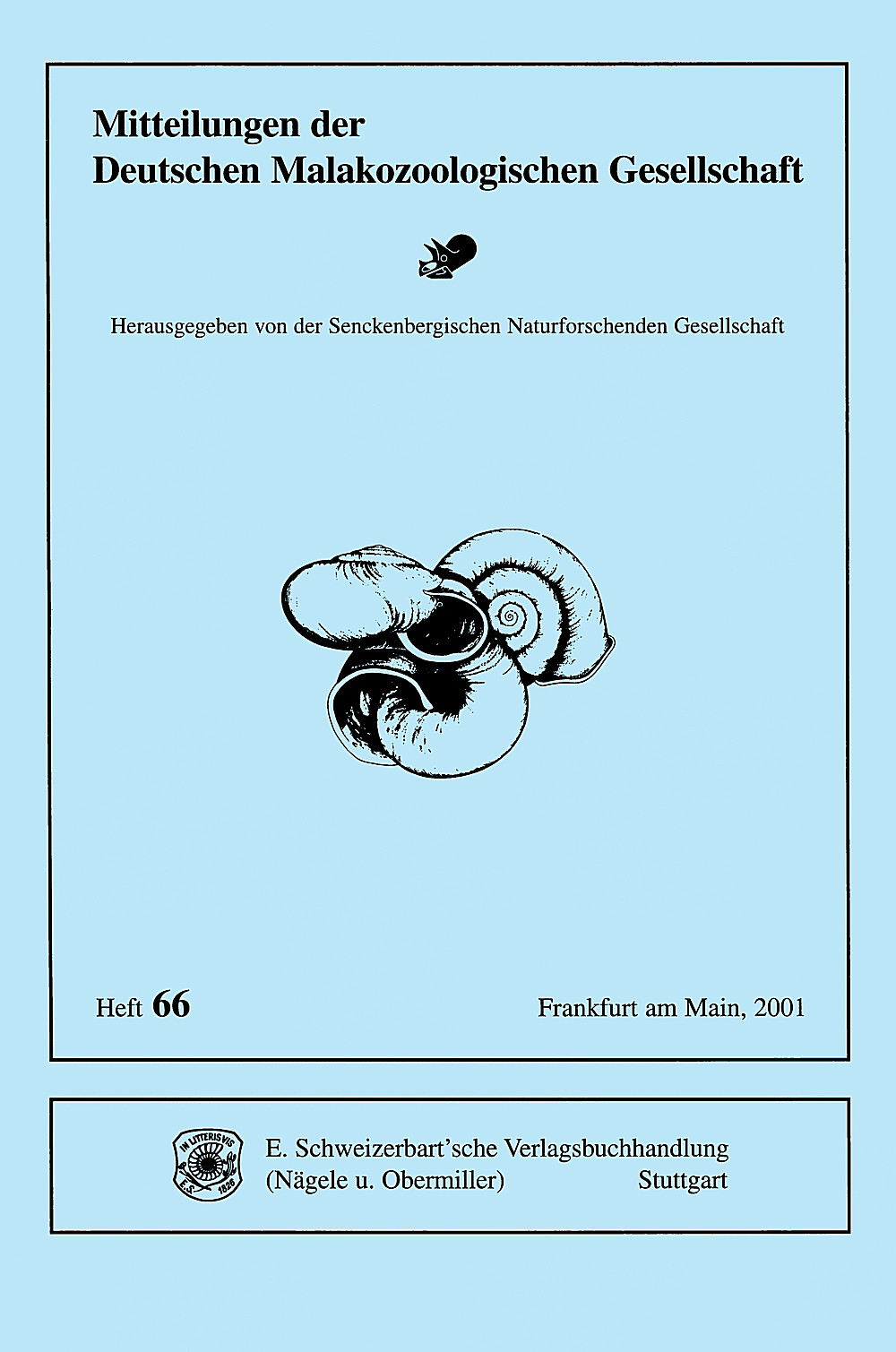 Cover image of:  - Mitteilungen der Deutschen Malakozoologischen Gesellschaft Heft 66 