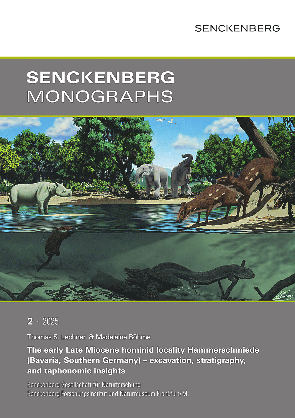 Cover image of: Thomas S. Lechner; Madelaine Böhme - The early Late Miocene hominid locality Hammerschmiede (Bavaria, Southern Germany) excavation, stratigraphy, and taphonomic insights