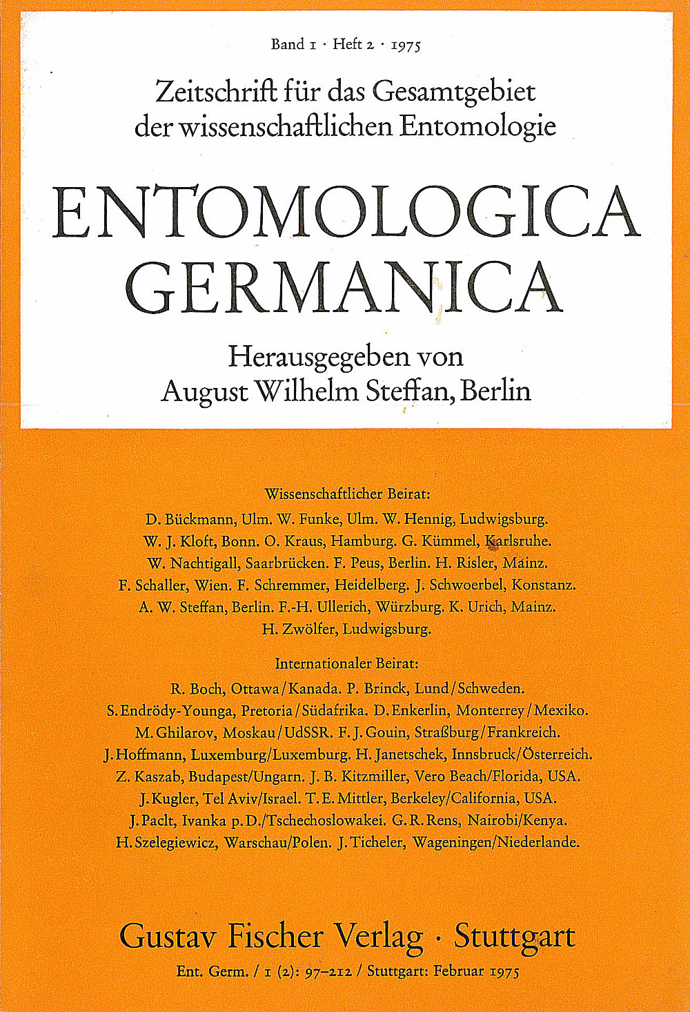 Cover image of: Entomologica Germanica Band 1 Heft 2