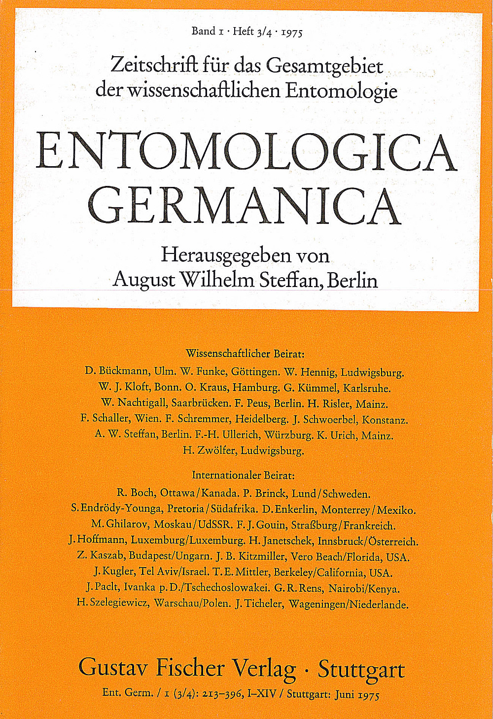 Cover image of: Entomologica Germanica Band 1 Heft 3-4
