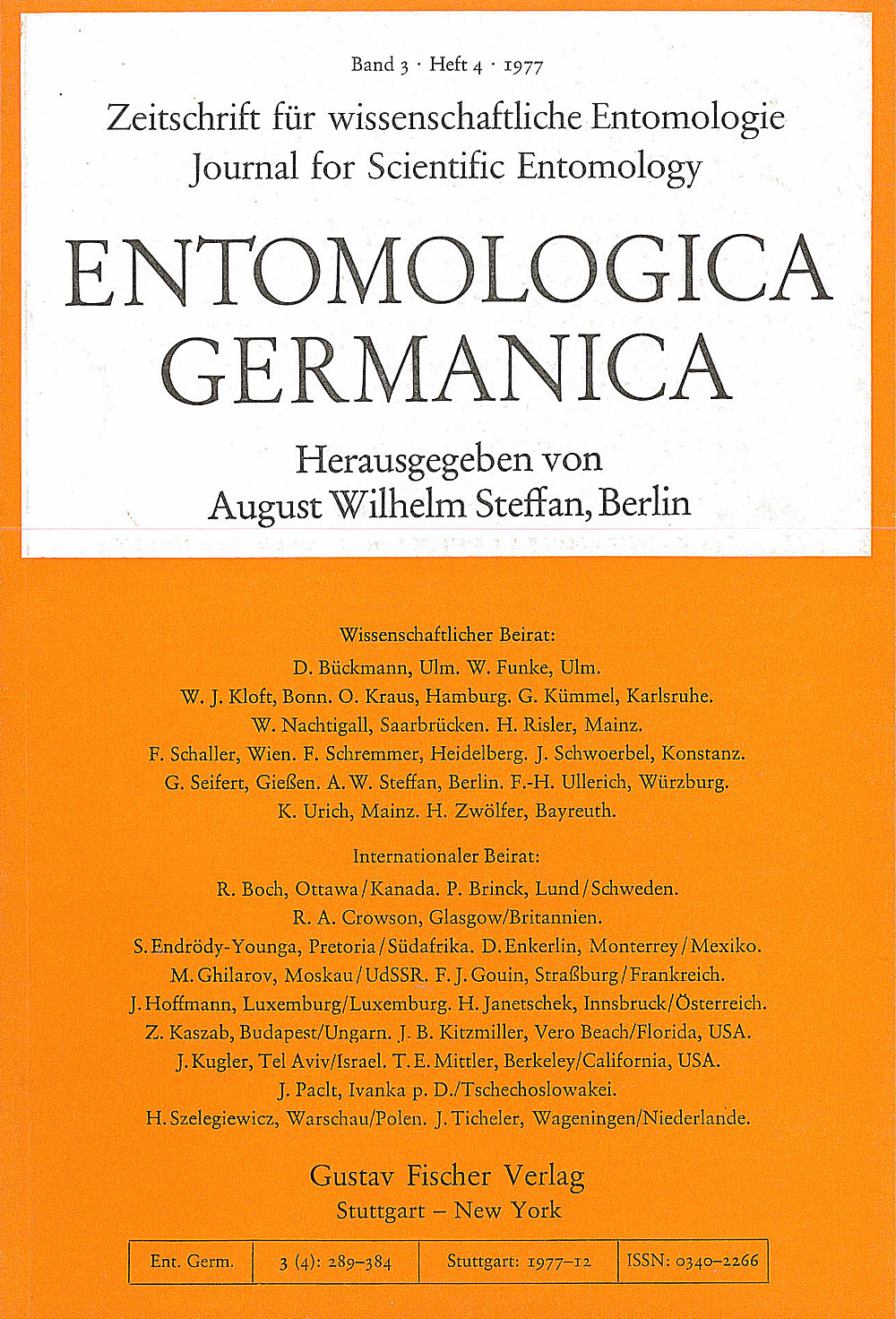 Cover image of: Entomologica Germanica Band 3 Heft 4