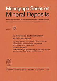 Umschlagbild des Buches: The formation of hydrothermal baryte deposits of Germany.
Geochemistry of baryte veins and sequence of formation in 
hydrothermal baryte veins of Central Europe