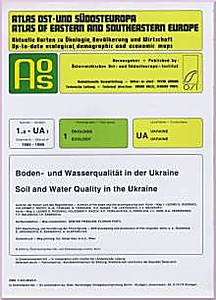 Cover image of: Soil and Water Quality in the Ukraine.
Map 1:3000000 and bilingual (English, German) commentary