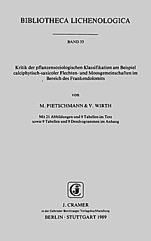 Cover image of: Discussion of the classification scheme of plan-sociology: calciphytic-saxicolous lichen and moss communities in the 