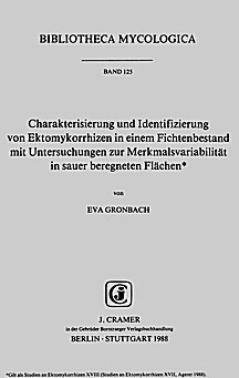 Cover image of: Characterization and identification of ectomycorrhiza in pines and a study of the variability of their features in areas affected by acid rain