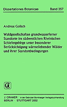 Cover image of: Forest communities at a distance to groundwater
of the southwestern Rhenish Massif (Germany), with special 
emphasis on thermophile forests and their environmental 
parameters