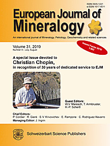 Cover image of: European Journal of Mineralogy