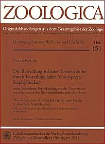 Cover image of: The colonization of urban habitats by rove-beetles 
(Coleoptera, Staphylinidae), with special regard to the 
dispersal power and reproduction of the species