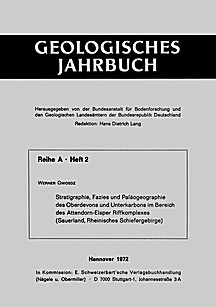 Cover image of: Stratigraphy, facies and paleogeography of upper Devonian
and lower Carboniferous age rocks of the Attendorn-Elsper
reef complex (Sauerland, Rhenish Massif, Germany)