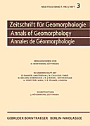 Cover image of: Zeitschrift für Geomorphologie Volume 7 Issue 3