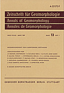 Cover image of: Zeitschrift für Geomorphologie Volume 13 Issue 1