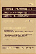 Cover image of: Zeitschrift für Geomorphologie Volume 13 Issue 2