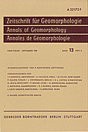 Cover image of: Zeitschrift für Geomorphologie Volume 13 Issue 3