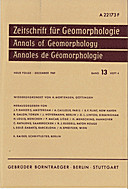 Cover image of: Zeitschrift für Geomorphologie Volume 13 Issue 4