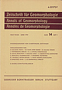Cover image of: Zeitschrift für Geomorphologie Volume 14 Issue 1