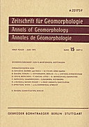 Cover image of: Zeitschrift für Geomorphologie Volume 15 Issue 2