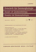 Cover image of: Zeitschrift für Geomorphologie Volume 16 Issue 1