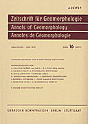 Cover image of: Zeitschrift für Geomorphologie Volume 16 Issue 2