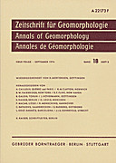 Cover image of: Zeitschrift für Geomorphologie Volume 18 Issue 3