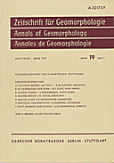Cover image of: Zeitschrift für Geomorphologie Volume 19 Issue 1