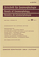 Cover image of: Zeitschrift für Geomorphologie Volume 20 Issue 3