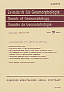 Cover image of: Zeitschrift für Geomorphologie Volume 21 Issue 3