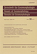 Cover image of: Zeitschrift für Geomorphologie Volume 22 Issue 1