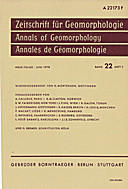 Cover image of: Zeitschrift für Geomorphologie Volume 22 Issue 2