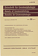 Cover image of: Zeitschrift für Geomorphologie Volume 22 Issue 3