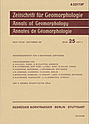 Cover image of: Zeitschrift für Geomorphologie Volume 25 Issue 3