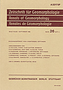 Cover image of: Zeitschrift für Geomorphologie Volume 26 Issue 3