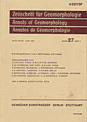 Cover image of: Zeitschrift für Geomorphologie Volume 27 Issue 2
