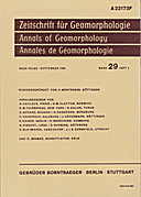 Cover image of: Zeitschrift für Geomorphologie Volume 29 Issue 3