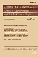 Cover image of: Zeitschrift für Geomorphologie Volume 31 Issue 1