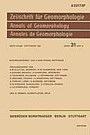 Cover image of: Zeitschrift für Geomorphologie Volume 31 Issue 3