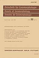 Cover image of: Zeitschrift für Geomorphologie Volume 32 Issue 2