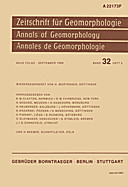 Cover image of: Zeitschrift für Geomorphologie Volume 32 Issue 3