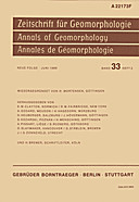 Cover image of: Zeitschrift für Geomorphologie Volume 33 Issue 2